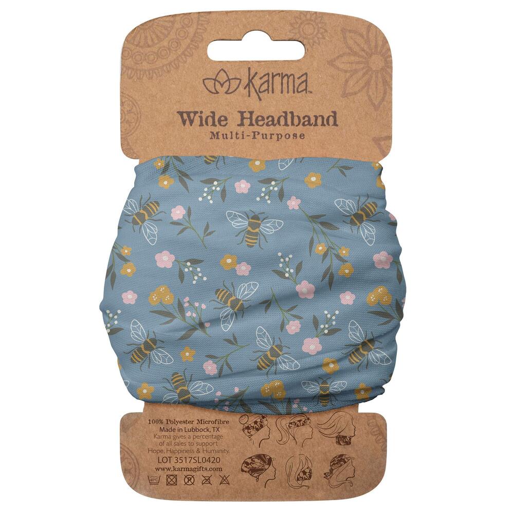 7225 Bee Headband - Wide - Fabric Headband and Stretchy Hair Scarf - Light